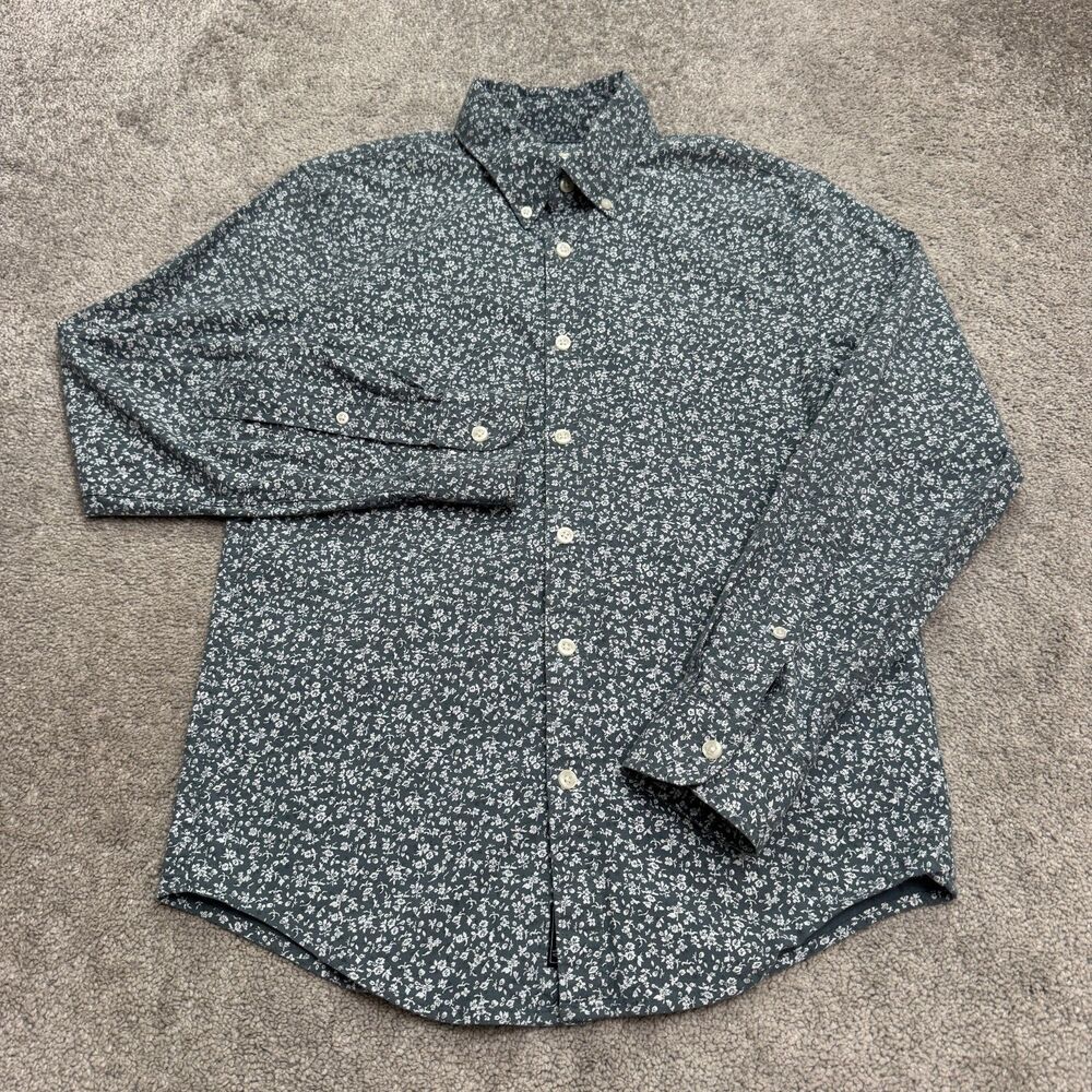 Abercrombie & Fitch Floral Button Down Shirt Mens Small Blue Ditsy Long Sleeve